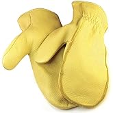 NORTH STAR Men's Tan Deerskin Chopper Mitten (Unlined) 025T