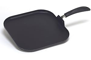 IMUSA USA 10.5" Nonstick Premier Square Griddle Pan with Handle, Black