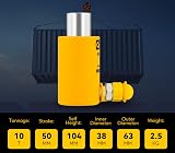 CGOLDENWALL 10T Hydraulic Cylinder Ram 50mm Stroke 104mm Height for Bridges view 2