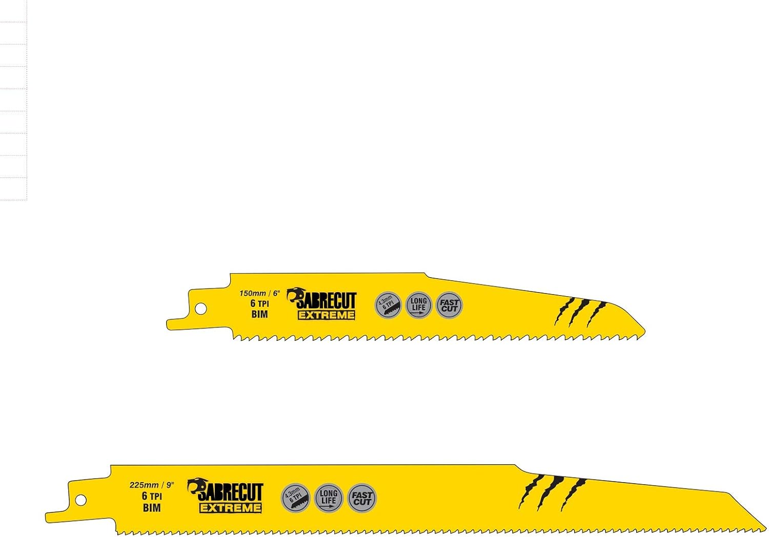 2 x SabreCut SCRSK2DF 150mm 225mm 6 TPI S610DF S1110DF Fast Wood and Metal Cutting Reciprocating Sabre Saw Blades