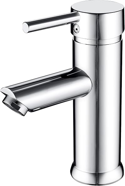 kisimixer Basin Tap Single Lever Chrome Hot Cold Stainless Steel UK Hoses