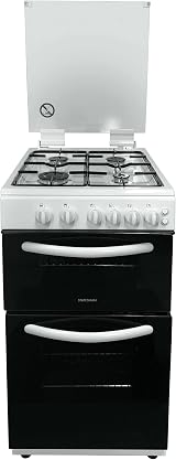 Igenix Statesman GTL50W Double Oven Gas Cooker 50cm White with Glass Lid view 1