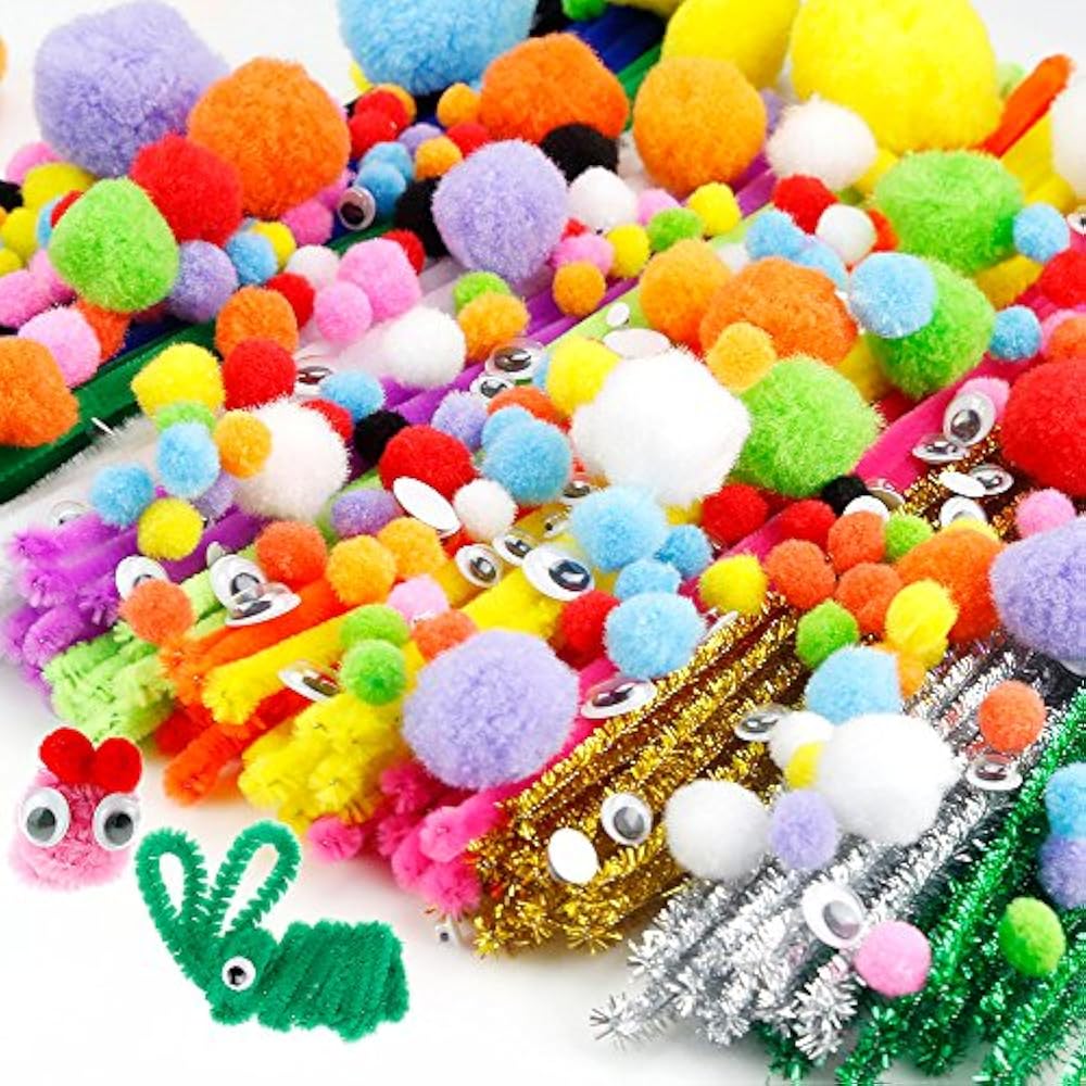 600 Pieces Pipe Cleaners Pompoms Set, Including 120 Colors Cleaners, 360 Size 4 642940331501 eBay