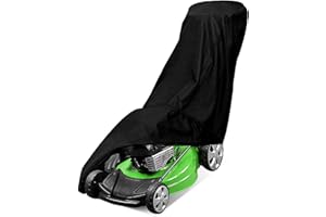 Smikodo Lawn Mower Cover-Lawnmower Cover Waterproof Heavy Duty 210D hand push Mower shed Cover Outdoor storage Protection weatherproof fade resistant Lawnmower Cover Waterproof (Black)
