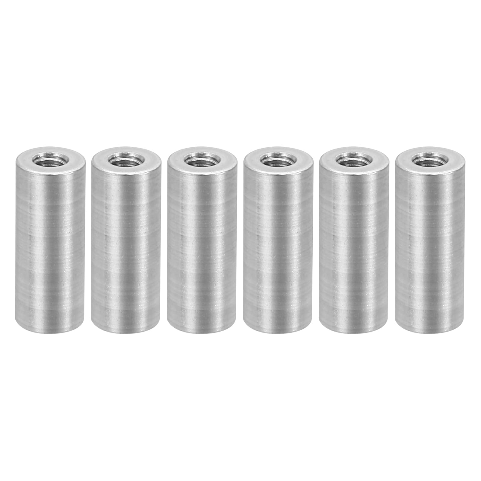 PATIKIL 12pcs M3 Metal Threaded Standoff Spacer Nuts, Round Aluminum Spacers Female Coupling Screws, 1/8" ID x 1/4" OD, Silver, (15mm L)