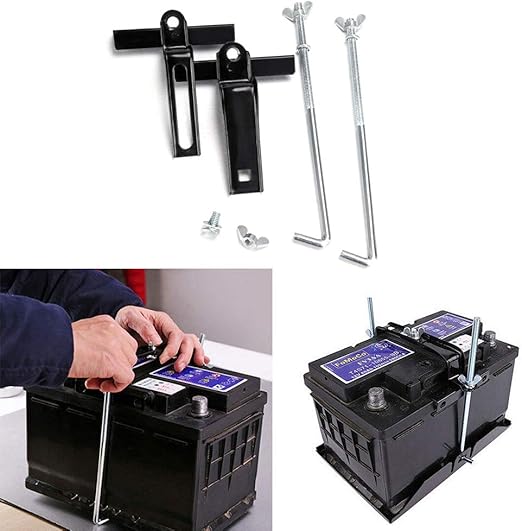 PoeHXtyy Universal Car Storage Battery Holder Hold Down Tray Adjustable