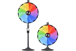 WinSpin 24" Dual Use Prize Wheel Tabletop and Floor Stand Adjustable 12 Slots Heavy Duty Dry Erase Spinning Fortune Wheel for