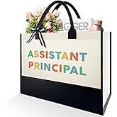 Assistant Principal Teachers Day Retirement Christmas Birthday Gifts Thank You Appreciation Teachers Week First Day Back to School Gifts, Canvas Tote Bag for Women