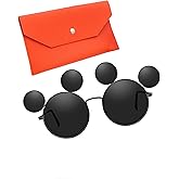 Mouse Ears Sunglasses for Women Men, Black Cartoon Sun Glasses, Theme Park Accessories, UV Protection
