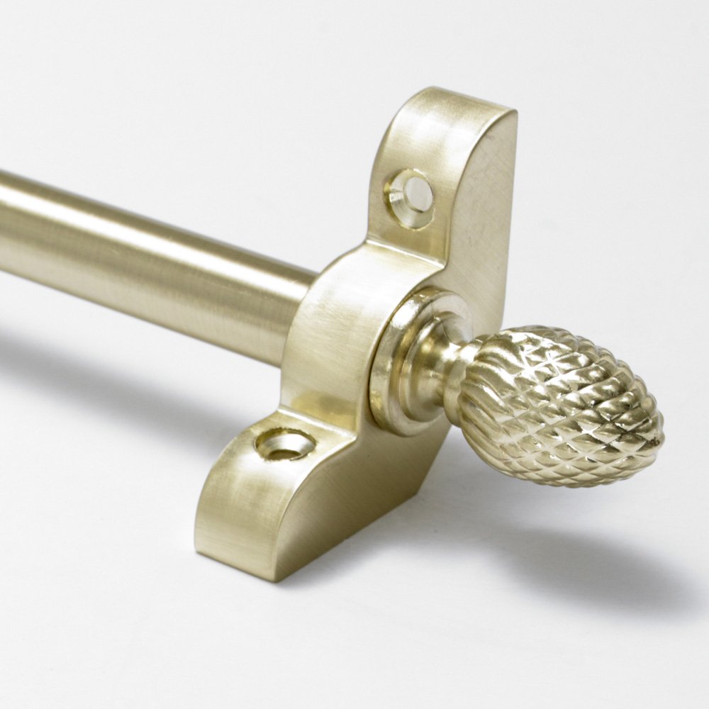 Premium Quality Stair Rods 1/2" x 28.5" Satin Brass Flat bar Pineapple
