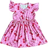 yiyzhimeng Girl Toddler Beach Dresses Love Heart Dress Summer Casual Outfit 2-7T