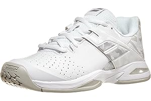 Babolat Unisex-Child Modern Junior Propulse Wimbledon All Court Tennis Shoes, White/Silver (Kids' US Size 1.5)
