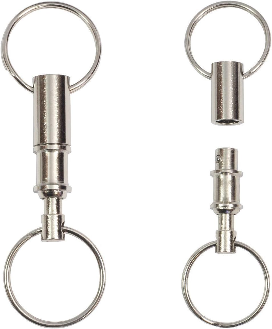Rongbo 3 Pack Quick Release Detachable Pull Apart Key Rings Keychains,Double Spring Split Snap Seperate Chain Lock holder Convenient Accessory Gift (3Pack): Office Products