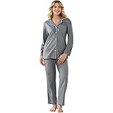 HEARTNICE Fleece Pajamas for Women Button Down Warm Set Soft Classic Lapels Pjs 2 Piece Sleepwear Cozy Lounge
