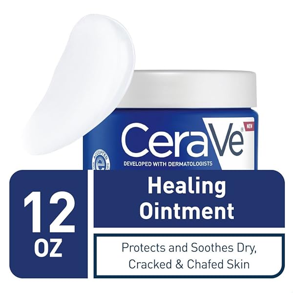 CERAVE HEALING OINTMENT | MOISTURIZING PETROLATUM SKIN PROTECTANT FOR DRY SKIN WITH HYALURONIC ACID AND CERAMIDES | LANOLIN FREE & FRAGRANCE FREE | 12 OUNCE