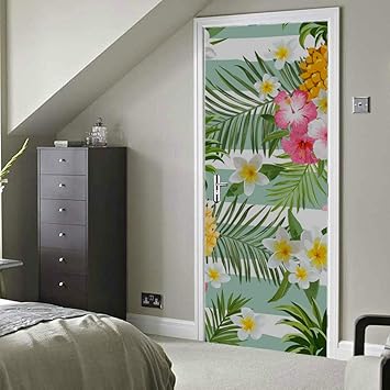 Mode Schone Susse Frucht Ananas Selbstklebende Vinyl Abnehmbare Wandbilder Schalen Und Kleben Fur Turen Herren Tapete 30x79 Zoll 77x200cm 2 Stuck Amazon De Baumarkt