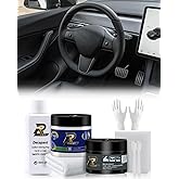 Steering Wheel Repair Kit for Tesla,8PCS Leather Scratch & Color Restorer for Model Y/3/S/X – Fix Tears, Scuffs & Worn Areas, DIY Interior Restoration Kit (Black)