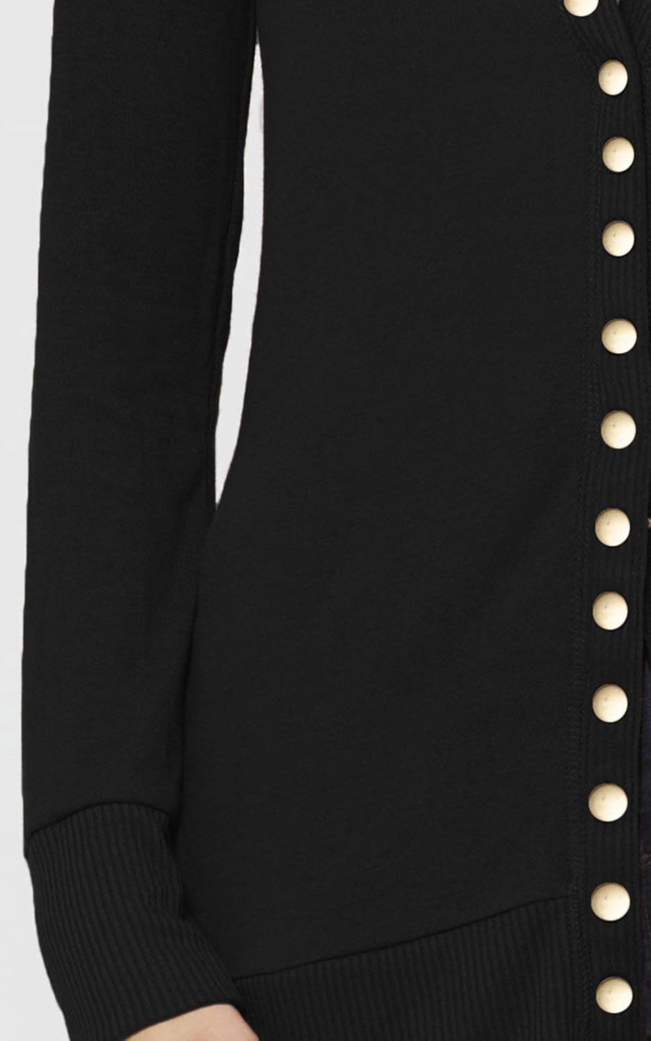 Women's Cardigan V-Neck Snap Button Down Soft Knit Long Sleeve Sweater at  Women’s Clothing store