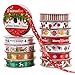 Juvale Pack of 12 Christmas Print Satin Fabric Ribbons - Craft Ribbon Assortment - for Gift Wrap, Craft Projects, DIY, Decoration, 0.6 Inches x 5 Yards, Assorted Christmas Themes