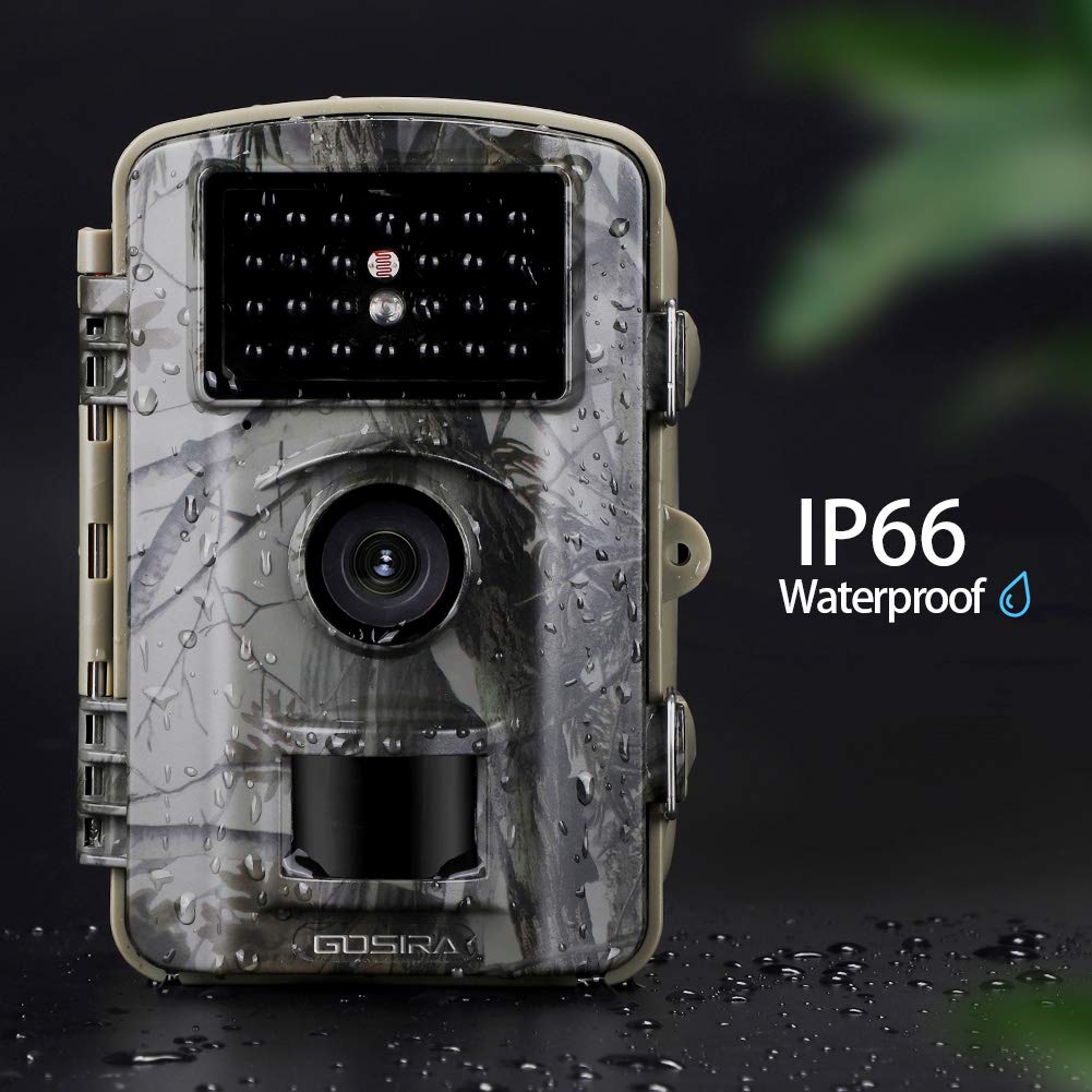 Gosira Trail Camera Motion Activated 12MP HD 1080P Wildlife Hunting 0.5s Trigger 940nm Updated IR LED No Flash Night Vision 15M IP66 Waterproof Game Cam Wide Senor 90° detection Outdoor Nature Home