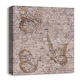 Canvas Wall Art Wood Feature Abstract Painting Artwork for Home Prints Framed - 12x12 inches