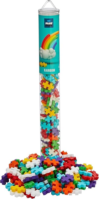 PLUS PLUS Building Blocks 100 Pc Rainbow Creative STEM Toy for Kids 5+