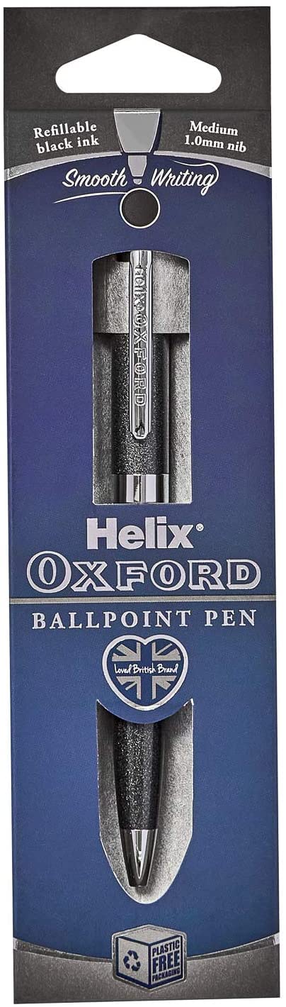 Helix Oxford Premium Graphite Ballpoint Pen (Blue Ink) - Plastic Free Packaging