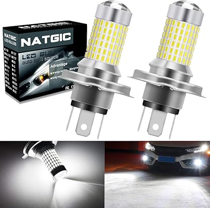 NATGIC H4 9003 HB2 Bombillas para luces antiniebla LED Xenon White ...