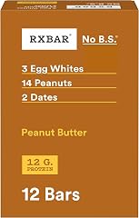 RXBAR Protein Bars, 12g Protein, Gluten Free Snacks, Peanut Butter, 22oz Box (12 Bars)