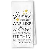 ArtisaEura Good Friends are Like Stars Gifts Kitchen Towels, Friends Gifts Dish Tea Towels for Kitchen Decor, Friendship Gifts for Women Hand Towels for Bathroom, Best Friend Bestie BFF Gifts, 16x24in