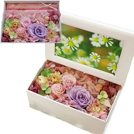 Amazon サウンドアレンジ フォトフレーム ジュエル ラベンダー プリザーブドフラワー 写真立て 花 ギフト プリザーブドフラワー オンライン通販