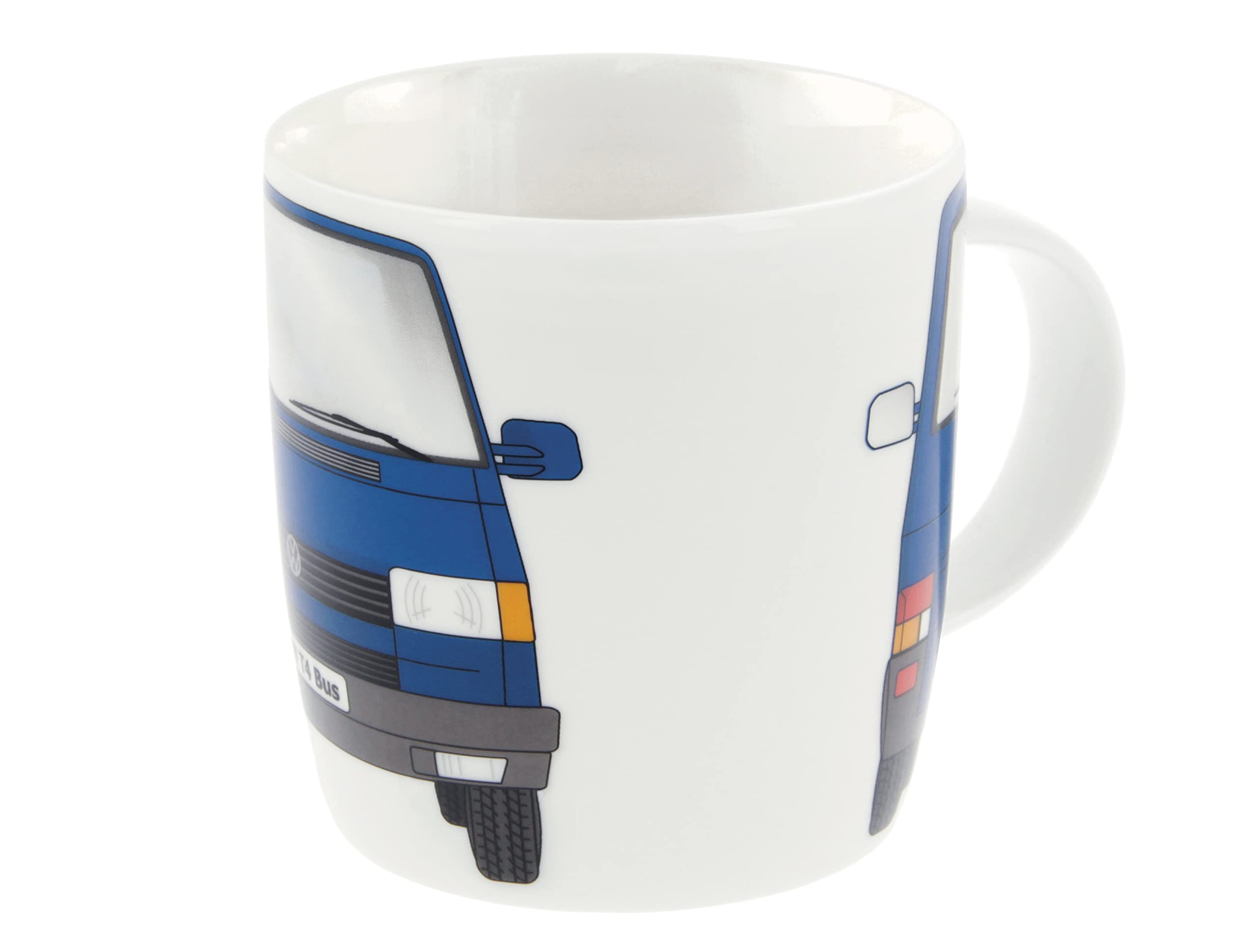 BRISA VW Collection - Volkswagen Large Ceramic Coffee-Tea-Cappuccino Mug Cup in T4 Bus Campervan Design (Front/Blue)