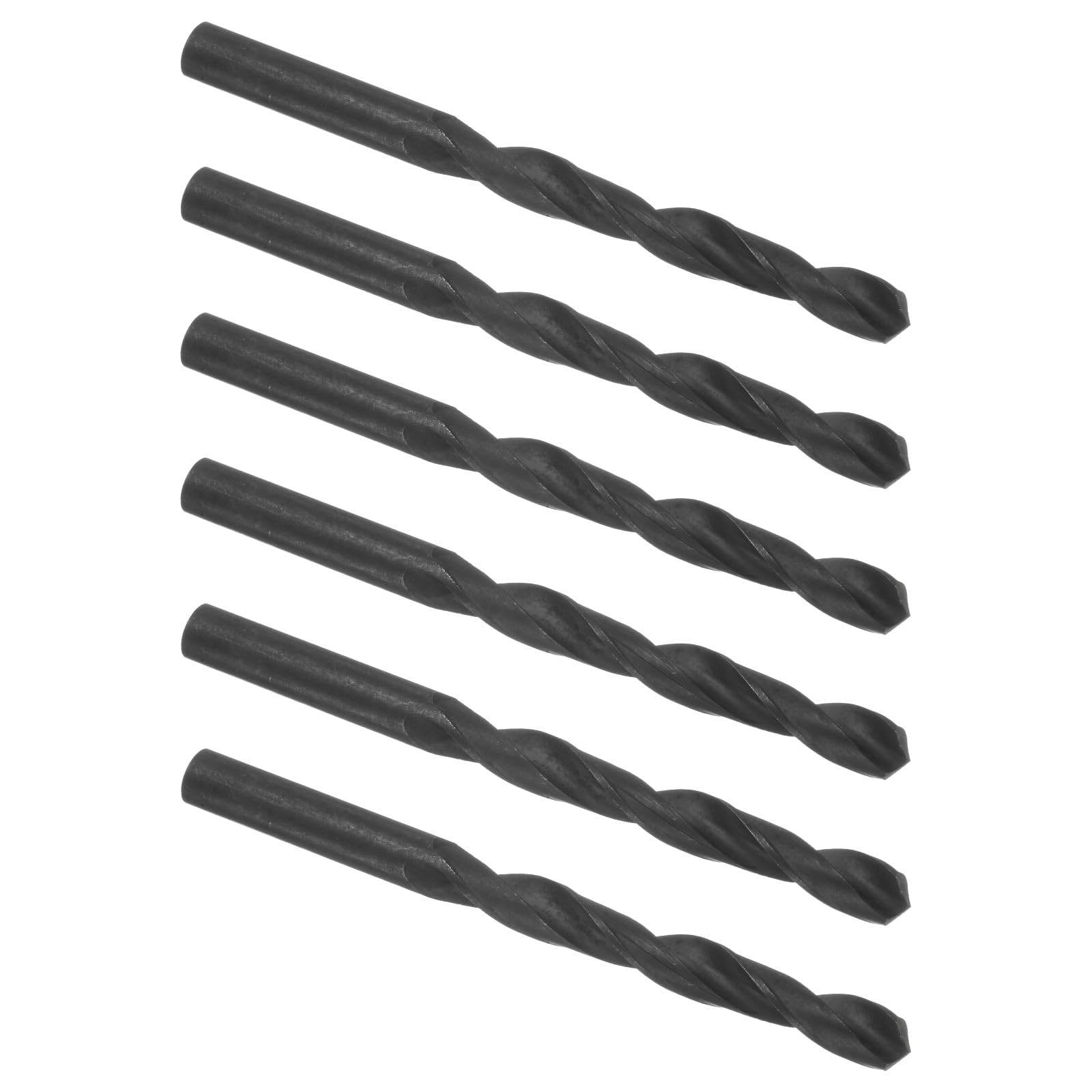 Kozelo 6PCS Twist Drill Bit - [13/32"] High-Speed Steel Round Shank Jobber Bit Set Black for Metal Wood Plastic Steel Use, 90mm/3.54" Blade Length