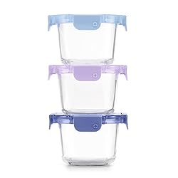 Ello Color Lock 2 Cup 6PC, 3 Pack Glass Meal Prep