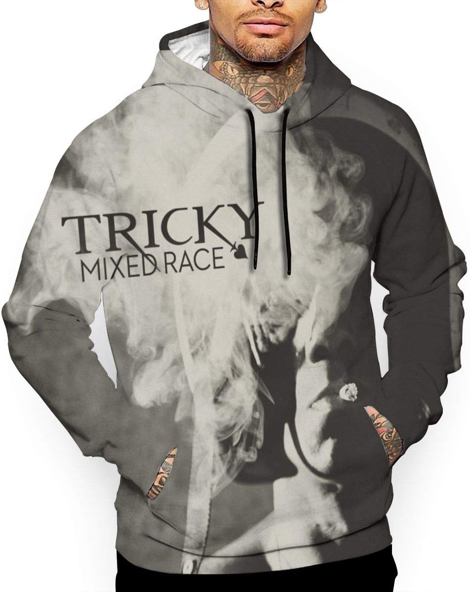 Majunnn Tricky Mixed Race Mens 3D Fashionable Hoodie White