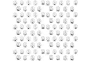 WEKADRIN 180pcs White Plastic Pants Size Markers for Hangers with 9 Size Numbers 34-42 Clothes Hanger Sorting