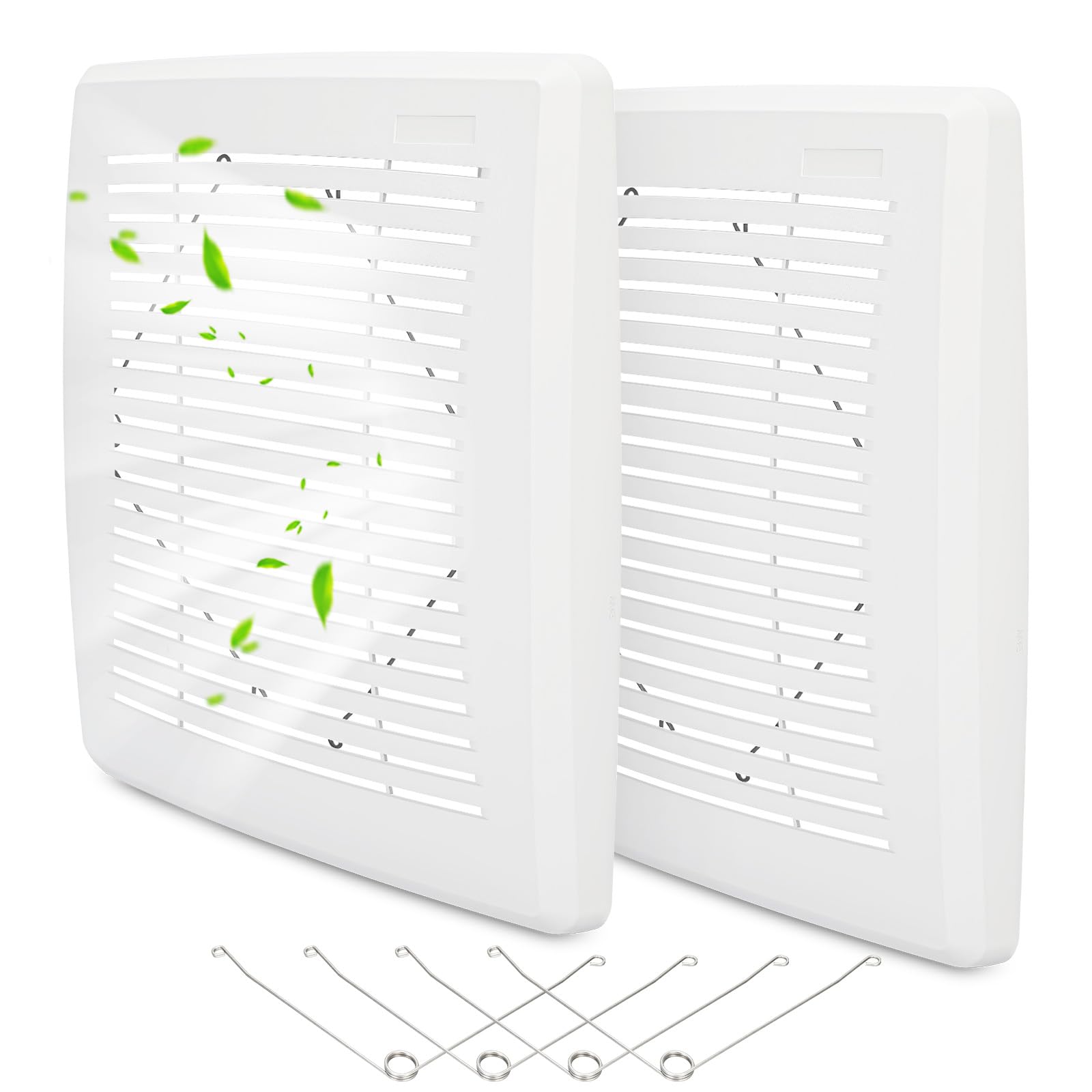 Photo 1 of FGR101 Bathroom Exhaust Fan Cover, Bathroom Vent Cover for 670, 671, 688, 688E, 689, 695, 696N, 696NE, 771, E050, E070 – Easy Installation, Durable ABS, Yellowing-Resistant Bathroom Fan Cover, 2-Pack