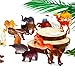 Aneco 82 Pieces Animals Figures Mini Jungle Animals Toys Set Realistic Looking Animals with Fence and Velvet Storage Bag for Kids