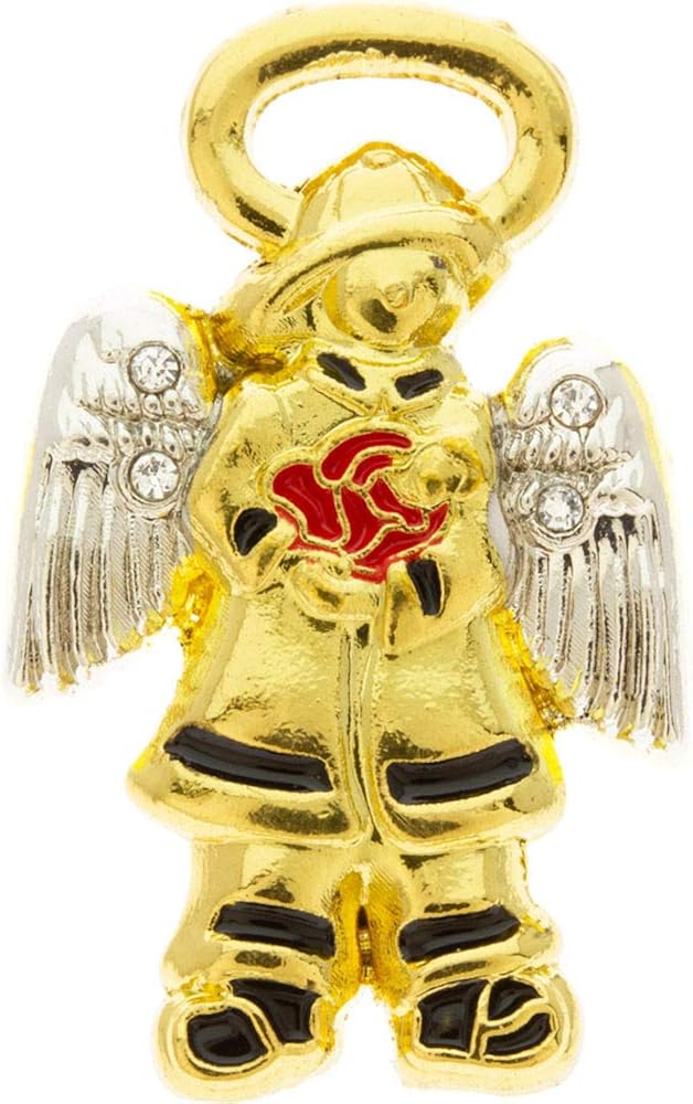 Firefighter Guardian Angel Pin Boxed Amazon.ca Jewelry