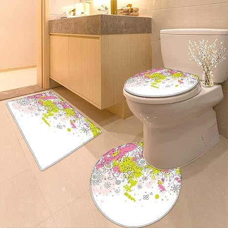 Amazon トイレ用クッション スーツ スケッチ 手描き ガーデニング 植物 大型 タンポ 花 葉 プリント 黒と白 浴室アクセサリー 16 X19 D24 X32 Mtd3 15 c48xk40 D60 C80xk50 浴室足ふきマット ホーム キッチン オンライン通販