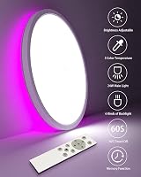zemty 24W RGB LED Ceiling Light with Remote 3000K-6500K Dimmer 3200LM view 2
