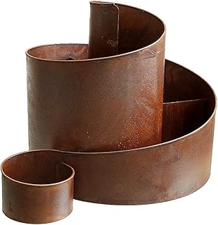 Kräuterspirale Kräuterschnecke Kräuterbeet Kräuterturm groß BxHxL ca. 43 x 41 x 61 cm edelrost metall Pflanzspirale Gartendekoration Spirale Blumenpyramide