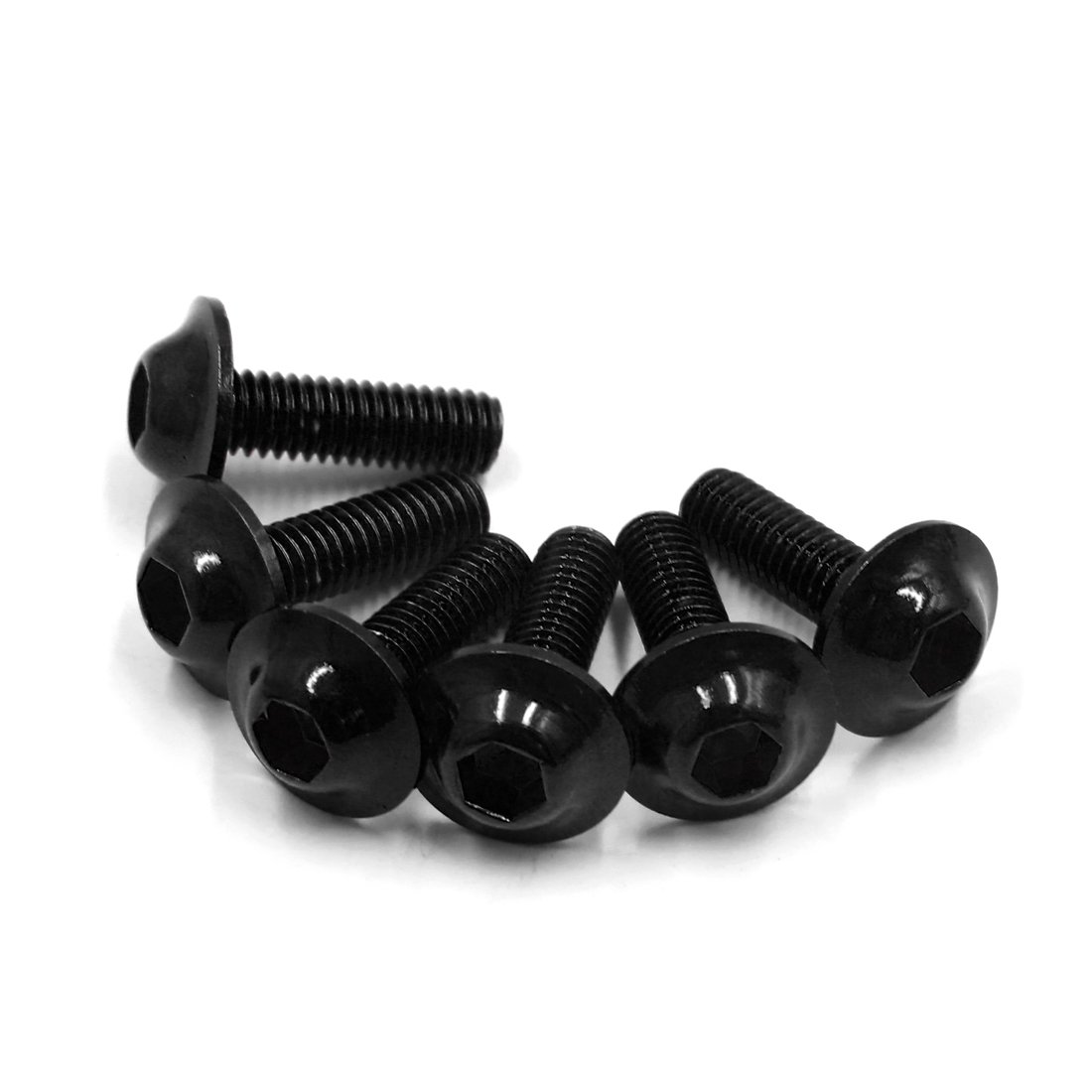 Photo 1 of uxcell 6PCS M6 X 20mm Hexagon License Plates Fairing Bolts Screws Black for Motorcycle