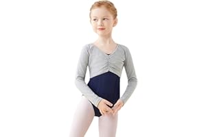 Avrigirl Kids Girls Ballet Wrap Tops Long Sleeve Crop Dance Sweaters for Leotards