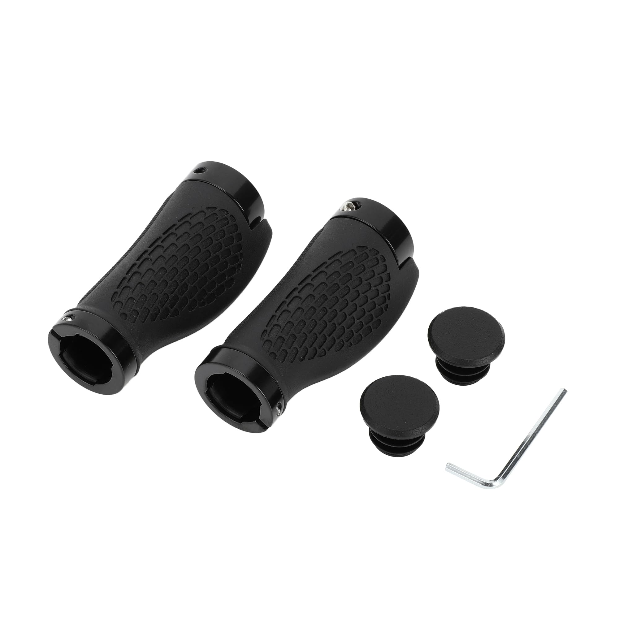 INFINAUTO Bike Handlebar Grips Covers, 95mm Cycling End Grips Protector Rubber Black, Non-Slip 1 Pair