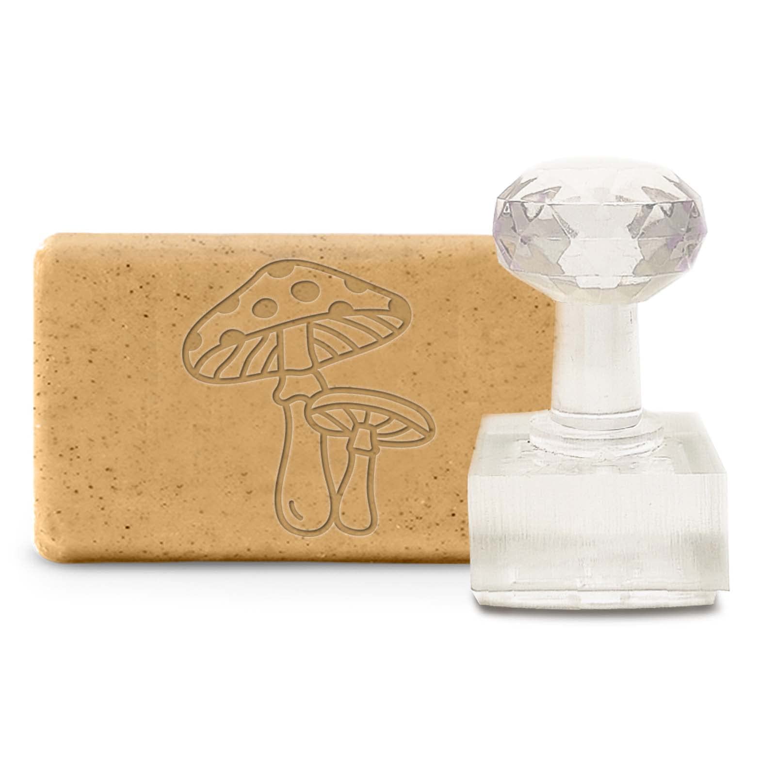 CRASPIRE Acrylic Soap Stamp Mushroom Handmade Soap Chapter Imprint Embossing with Handle Embossing for Clay Cookie Pottery Stamp Biscuits Gummier DIY Arts Crafts Making Projects Halloween Deocr