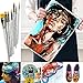 Art Paint Brushes for Acrylic Painting Watercolor Oil Gouache - Body and Face Paint Brushes for Adults Kids. Best Artist Paint Brush Set of 7 pcs