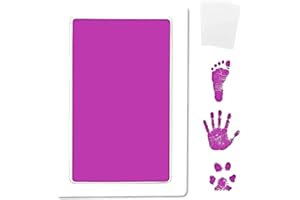 REIGNDROP Inkless Large Clean Touch Ink Pad Kit for Baby Footprint, Handprint & Pet Paw Print - No Ink Mess, Clear Print, Smudge Resistant, Long Lasting, Baby Safe, Includes 2 Cardstock(Clean-Touch - Black)
