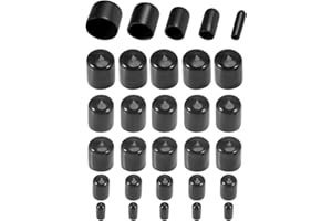 DMiotech 25 Pack 1/8" 1/4" 1/2" 3/4" 15/16" ID Black Screw Thread Protectors Rubber End Caps Bolt Covers for Screw Bolt Furniture Pipe