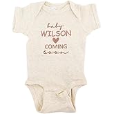COUPLEHOODIES Personalized Baby Onesie Bodysuit – Custom Embroidery Gift for Pregnancy Reveal Baby Shower or First Grandchild
